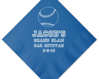 100 Custom Printed Bar Mitzvah Paper Napkins Beverage Cocktail