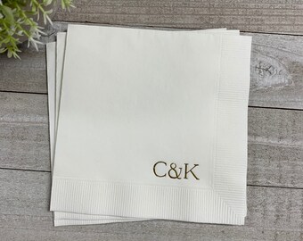 Custom Wedding Napkins Printed Napkins Custom Bar Napkins Engagement Party Napkins Beverage Napkins First Name Wedding Napkins