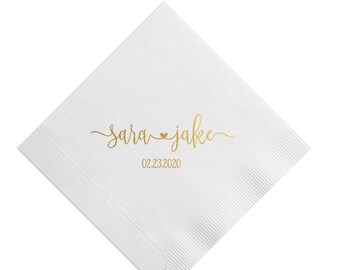 Personalized Wedding Napkins Etsy