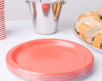 coral disposable plates