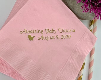 monogrammed baby shower napkins