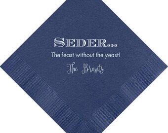 Passover Seder Jewish Judaica Holiday Monogram Custom Personalized Napkins Paper Appetizers Bar Cocktail Luncheon Guest Towels