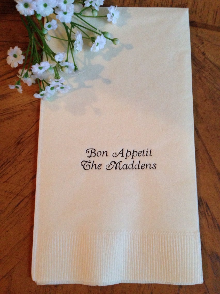 100 Personalized Guest Towels Dinner Napkins Paper Buffet Etsy
