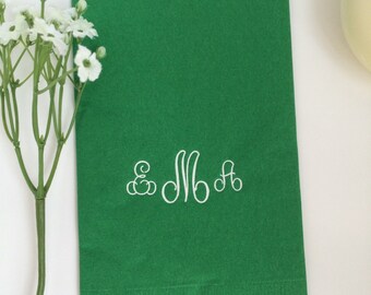 50 Personalized Hand Guest Towels Paper Dinner Napkins Wedding Favors Hostess Gift Party Engagement Monogram Paper Hand Towels - 3 Ply