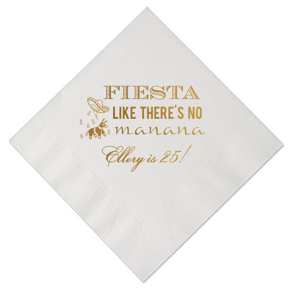 Personalized Birthday Napkins Birthday Party Fiesta Like Etsy