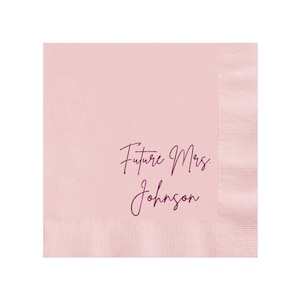Personalized Napkins Bridal Shower Custom Printed Monogram Napkins The Future Mrs Cocktail Luncheon Dinner Guest Towels Available!