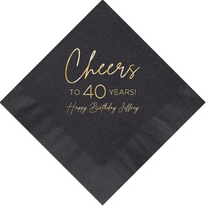 Personalized Birthday Napkins Cocktail Beverage Luncheon Dinner and Guest Towels Available Number can be changed! Cheers Napkins