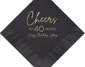 Personalized Birthday Napkins Cocktail Beverage Luncheon Dinner and Guest Towels Available Number can be changed! Cheers Napkins