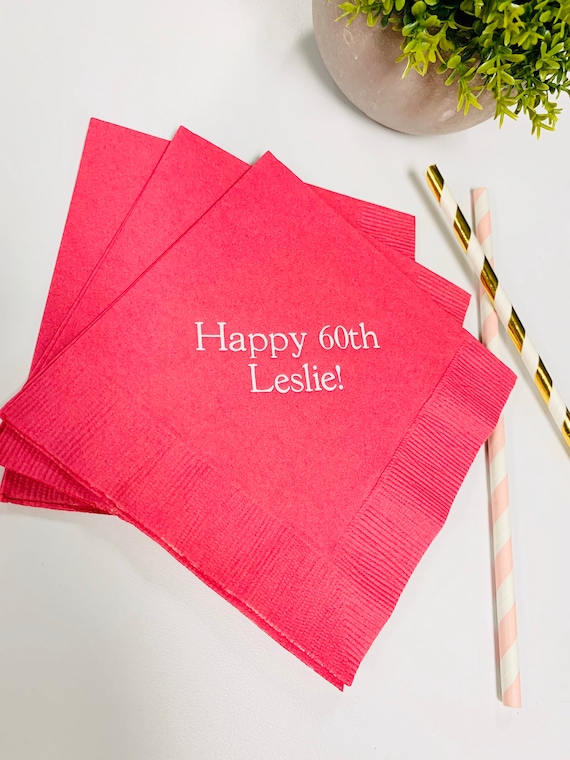 50 Personalized Napkins Personalized Napkins Retirement Personalized Cocktail Beverage Paper