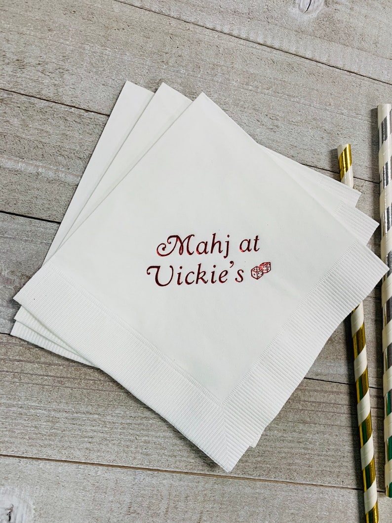 Personalized Mahjong Napkins (Set of 50)