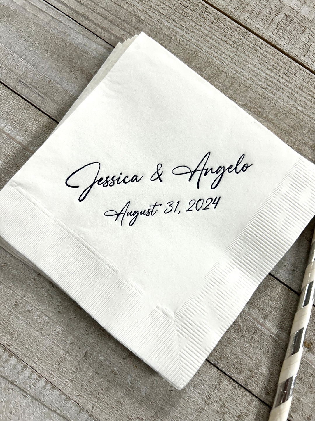 Personalized Wedding Napkins Custom Monogram Beverage Cocktail Cake ...