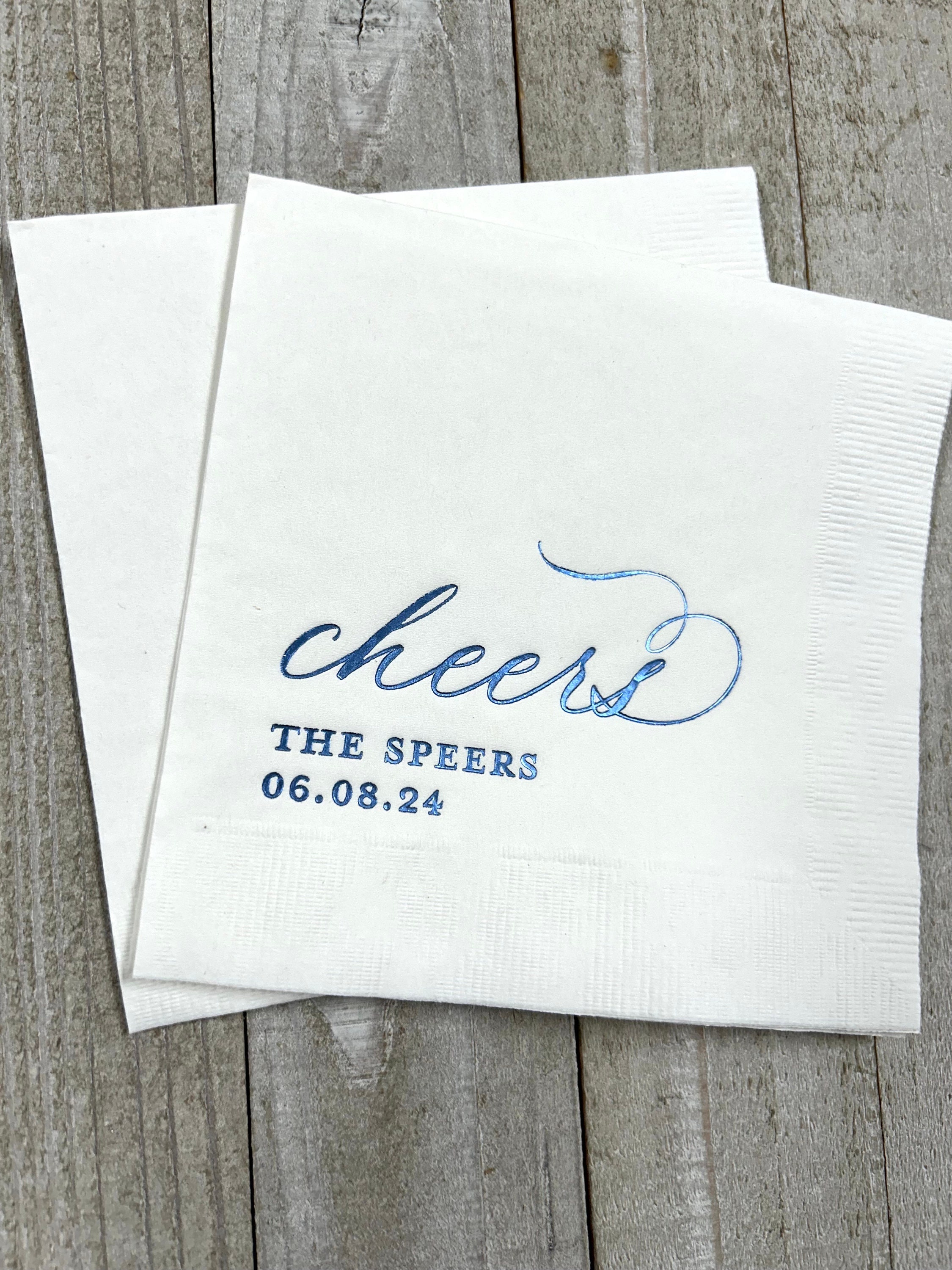 Personalized Napkins Wedding Napkins Custom Monogram Cheers Rehearsal ...