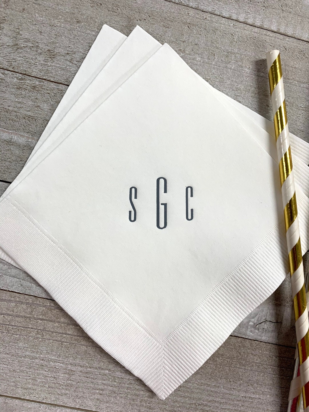 Personalized Napkins Initials Monogram Paper Custom Printed Wedding