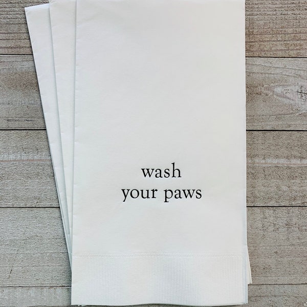 50 Personalized Hand Guest Towels Paper Bathroom Napkins Disposable Lots of colors to choose from! Wash Your Paws