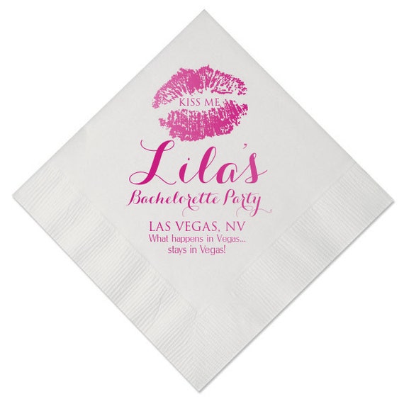 Personalized Napkins Bachelorette Party Las Vegas Cocktail Etsy