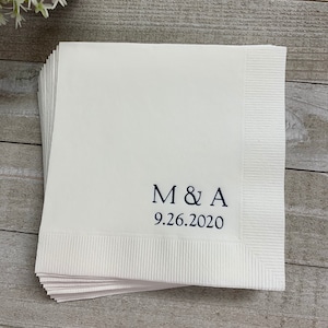 Personalized Napkins Personalized Napkins Wedding Personalized Cocktail Beverage Paper Anniversary Party Monogram Custom Luncheon Avail!