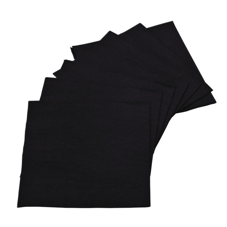 Package of 50-3 ply Napkins Beverage Luncheon Guest Dinner Solid Color No Printing Black Plain Many More Colors