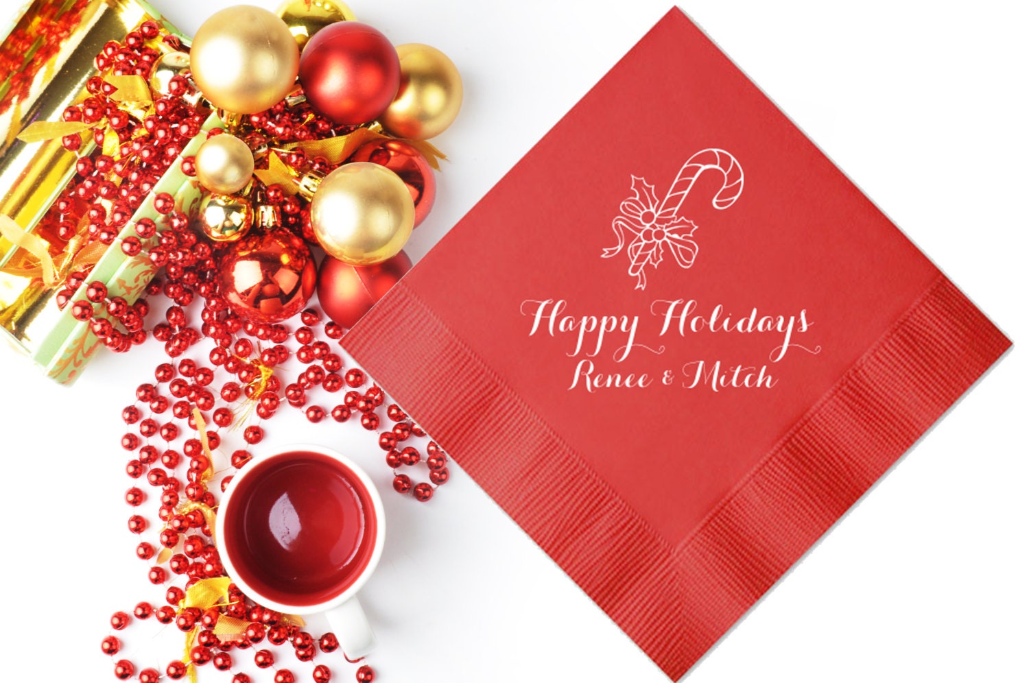 100 Personalized Napkins Personalized Christmas Napkins Etsy