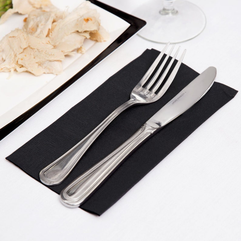 Package of 50-3 ply Napkins Beverage Luncheon Guest Dinner Solid Color No Printing Black Plain Many More Colors