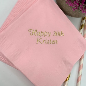 50 Personalized Napkins Personalized Napkins Printed Personalized Cocktail Beverage Paper Birthday Party Monogram Custom Luncheon Avail!