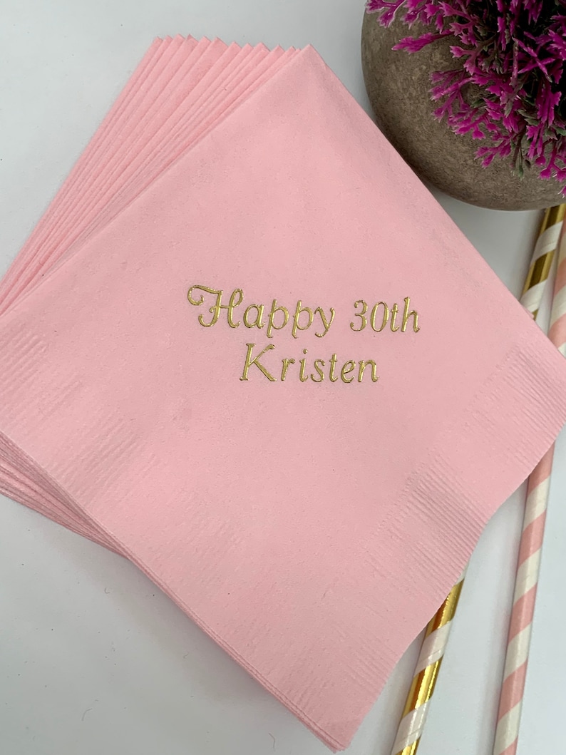 50 Personalized Napkins Personalized Napkins Printed Etsy
