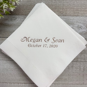 50 Personalized Napkins Personalized Napkins Wedding Personalized Cocktail Beverage Paper Anniversary Party Monogram Custom Luncheon Avail!