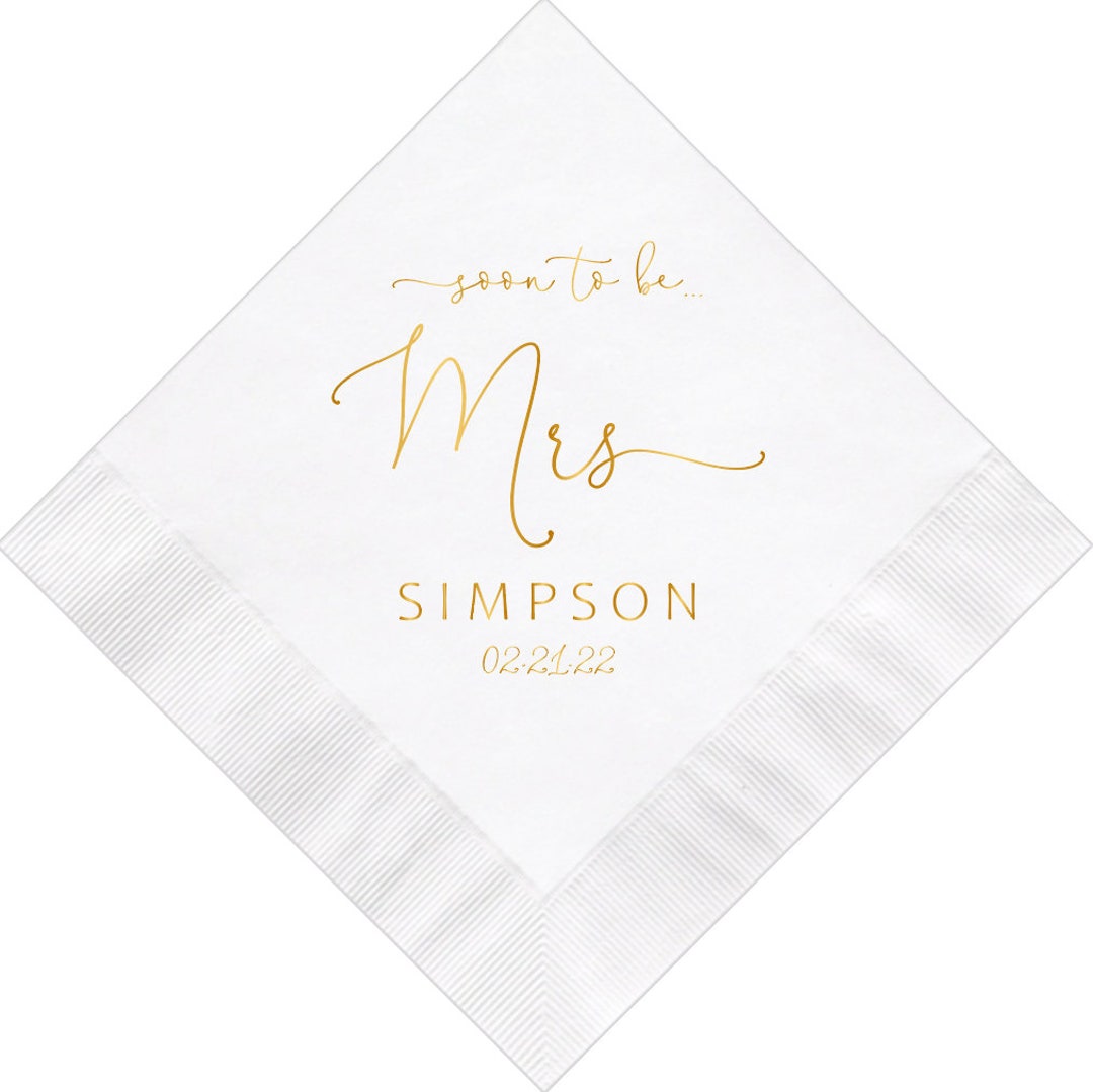 Personalized Napkins Bridal Shower Soon to Be Mrs Custom Printed