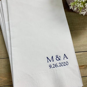 Personalized Napkins Personalized Napkins Wedding Personalized Cocktail Beverage Paper Anniversary Party Monogram Custom Luncheon Avail image 4