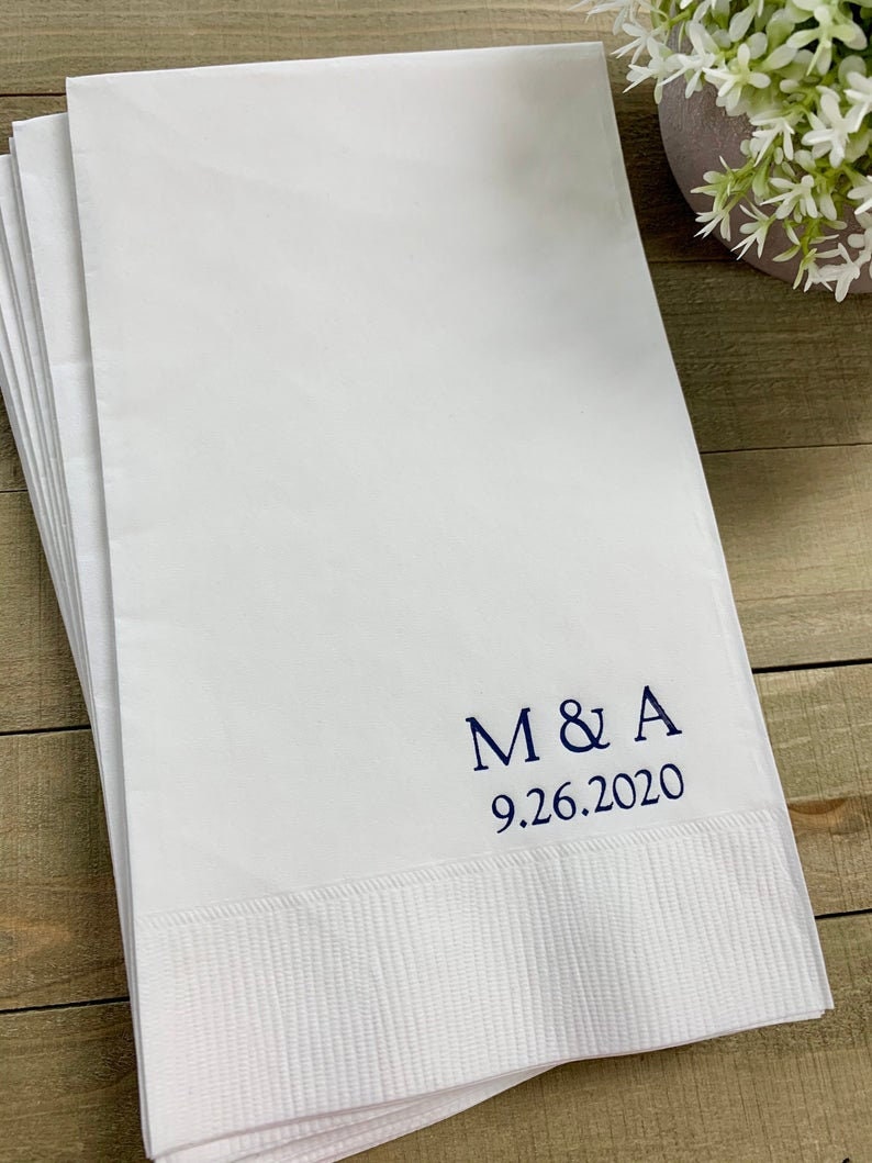 Personalized Napkins Personalized Napkins Wedding Personalized Cocktail Beverage Paper Anniversary Party Monogram Custom Luncheon Avail image 4