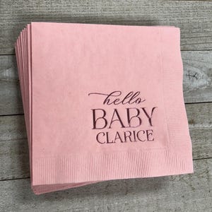 Personalized Napkins Beverage Luncheon Dinner Guest Towel Napkins Baby Shower Naming Custom Monogram LOTS of colors available!