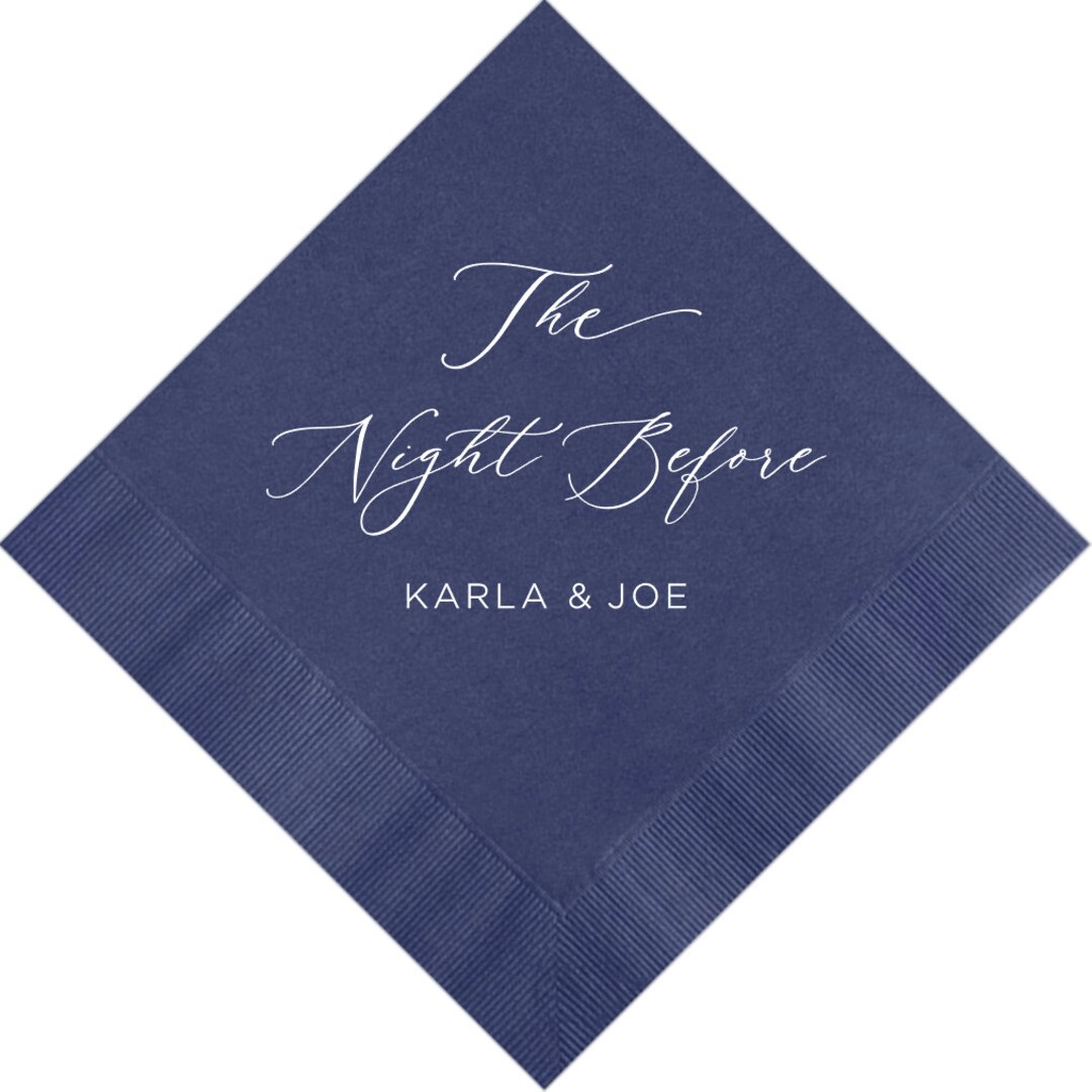 Personalized Rehearsal Napkins Custom Printed the Night Before Beverage