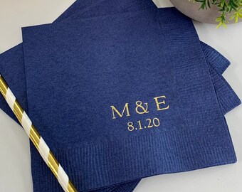 Personalized Napkins Personalized Napkins Wedding Personalized Cocktail Beverage Paper Anniversary Party Monogram Custom Luncheon Avail!