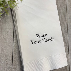 50 Personalized Hand Guest Towels Paper Bathroom Napkins Disposable Lots of colors to choose from! Wash Your Hands