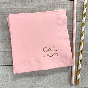 Personalized Napkins Personalized Napkins Wedding Personalized Cocktail Beverage Paper Anniversary Party Monogram Custom Luncheon Avail!