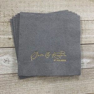 Personalized Napkins Wedding Napkins Custom Modern Font Monogram Rehearsal Dinner Beverage Cocktail Luncheon Dinner Guest Towels Available!