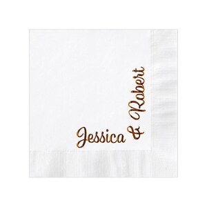 Personalized Napkins Wedding Anniversary Engagement Hostess Gift Housewarming Printed Custom Cocktail Beverage Luncheon Dinner Guest Towels