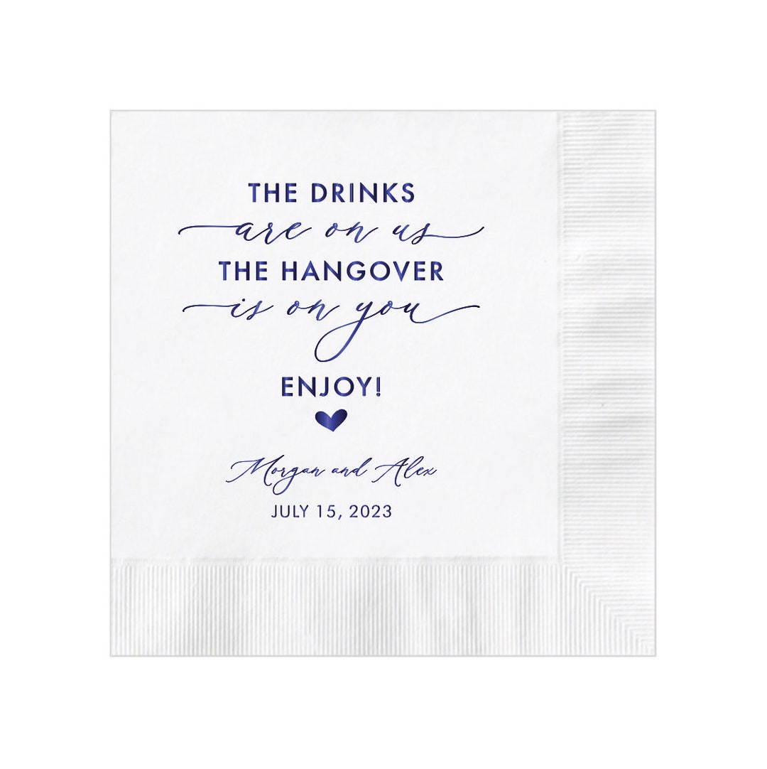 Personalized Napkins Wedding Napkins Custom Monogram Dinner Beverage