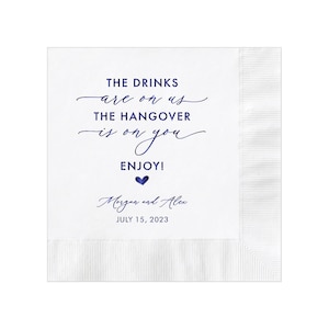 Personalized Napkins Wedding Napkins Custom Monogram Dinner Beverage Cocktail Luncheon Dinner Guest Towels Available! The drinks are on us