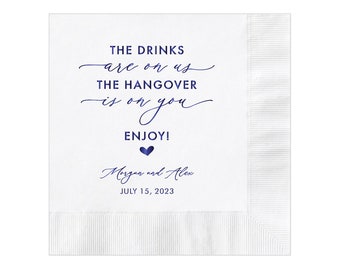 Personalized Napkins Wedding Napkins Custom Monogram Dinner Beverage Cocktail Luncheon Dinner Guest Towels Available! The drinks are on us