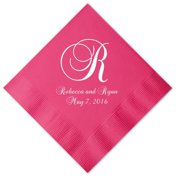 Personalized Wedding Napkins 100 Personalized Elegant Classic Etsy