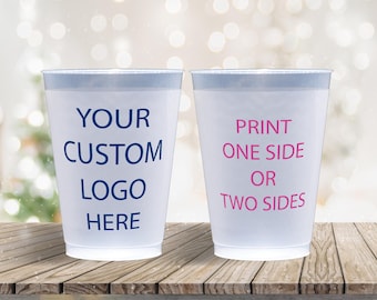Personalized Frosted Cups - For any occasion! Custom Monogram Wedding Party Rehearsal BBQ Birthday - We can create anything!
