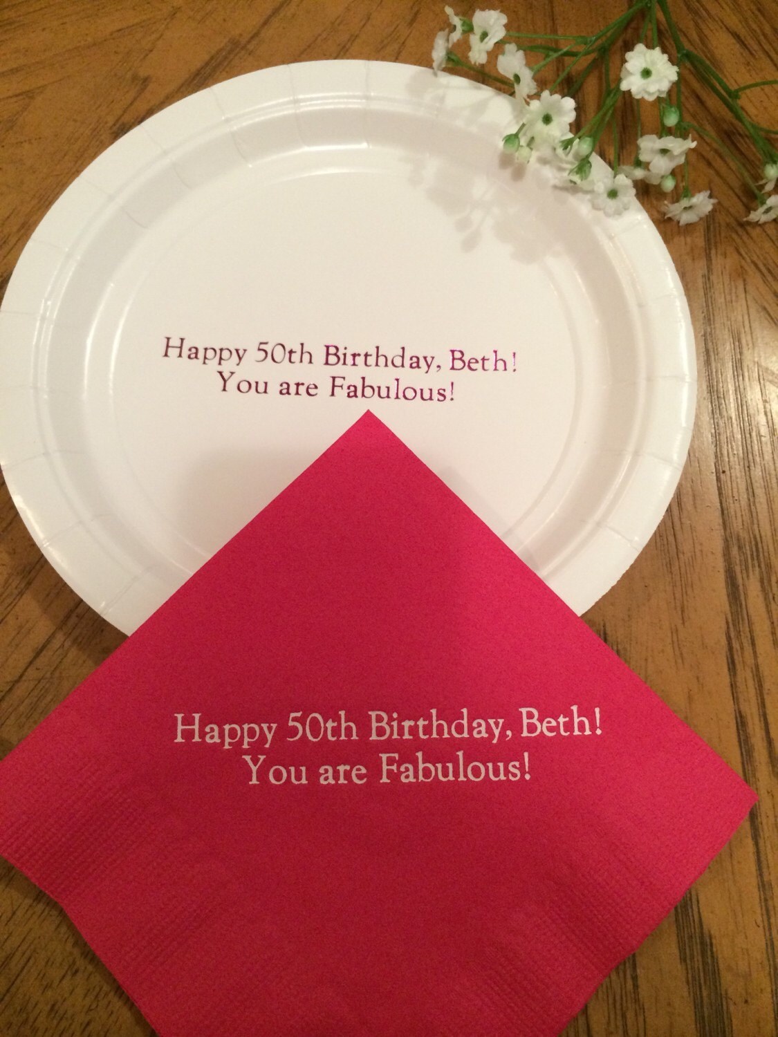 50 Personalized Plates / 50 Personalized Napkins Custom Etsy