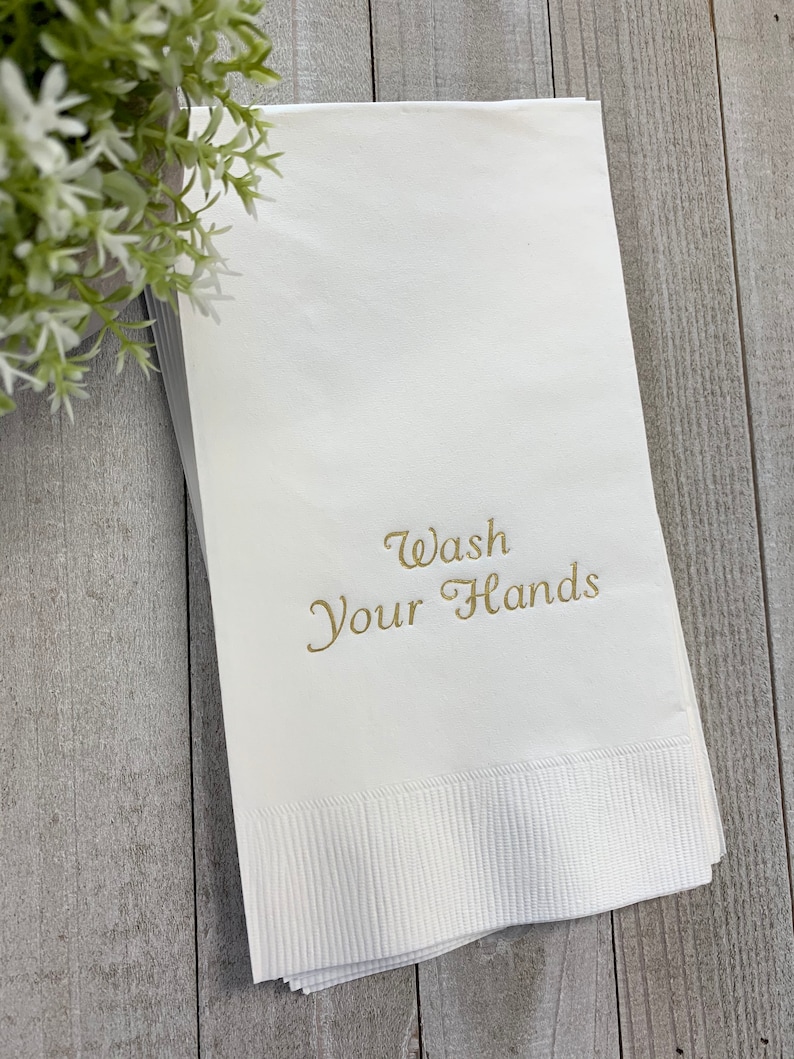 50 Personalized Hand Guest Towels Paper Bathroom Napkins Etsy