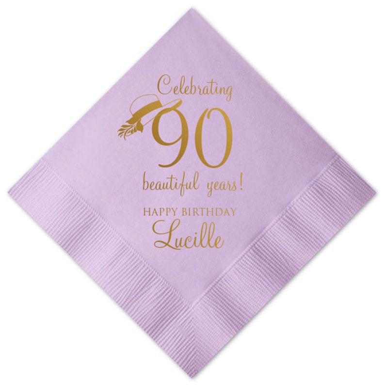 Personalized Birthday Napkins Women Ladies Girl 40th 50th 60th 70th 80th 90th 100th Birthday 60 /& Fabulous Custom Napkins Monogram
