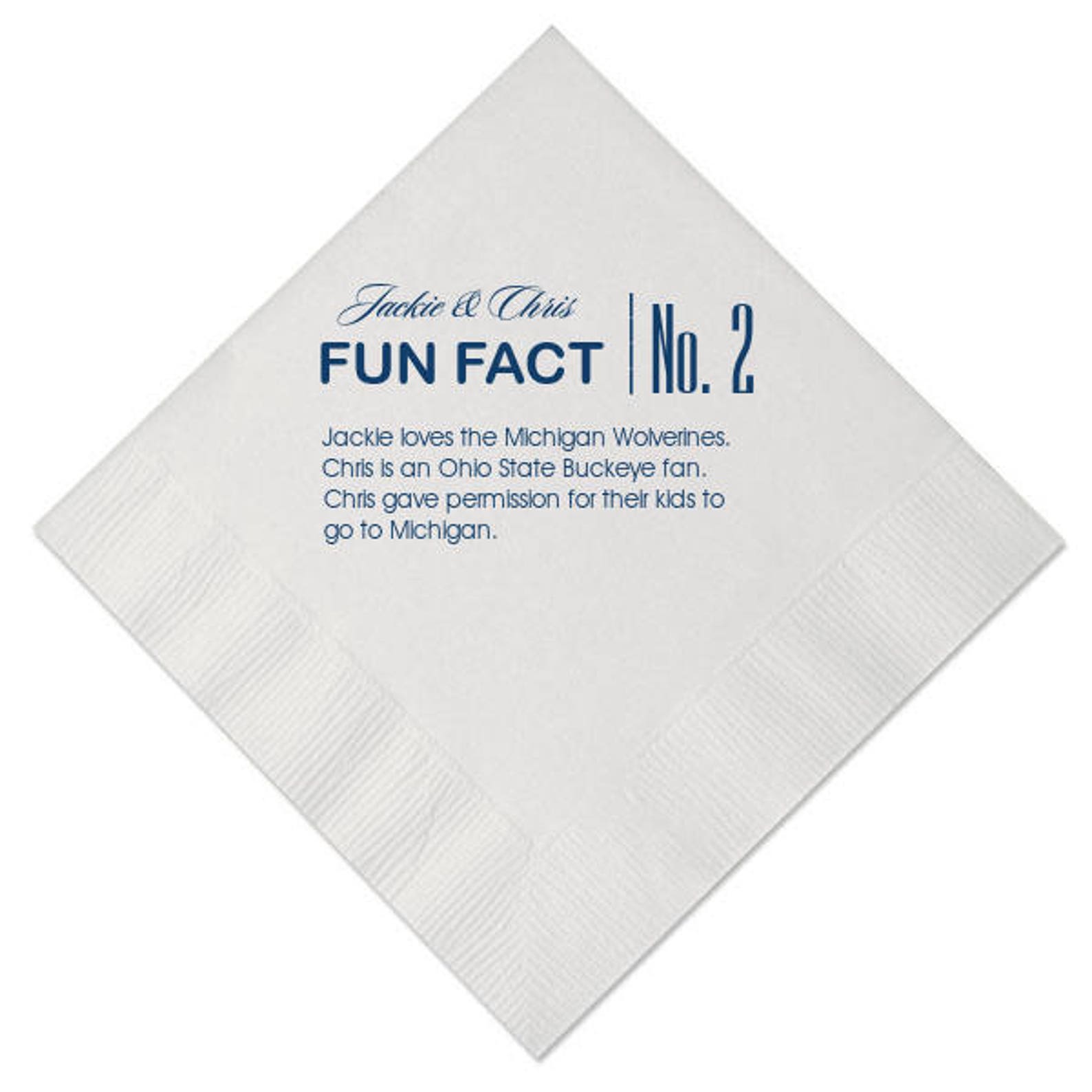 Trivia Personalized Napkins Birthday Wedding Trivia Napkins Etsy