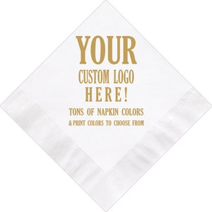 Custom Logo Artwork Design Monogram Monogrammed Personalized Printed Napkins Letterpress Wedding Company Corporate Business Event Party