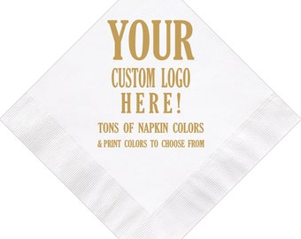 Custom Logo Artwork Design Monogram Monogrammed Personalized Printed Napkins Wedding Company Corporate Business Event Party Art Work