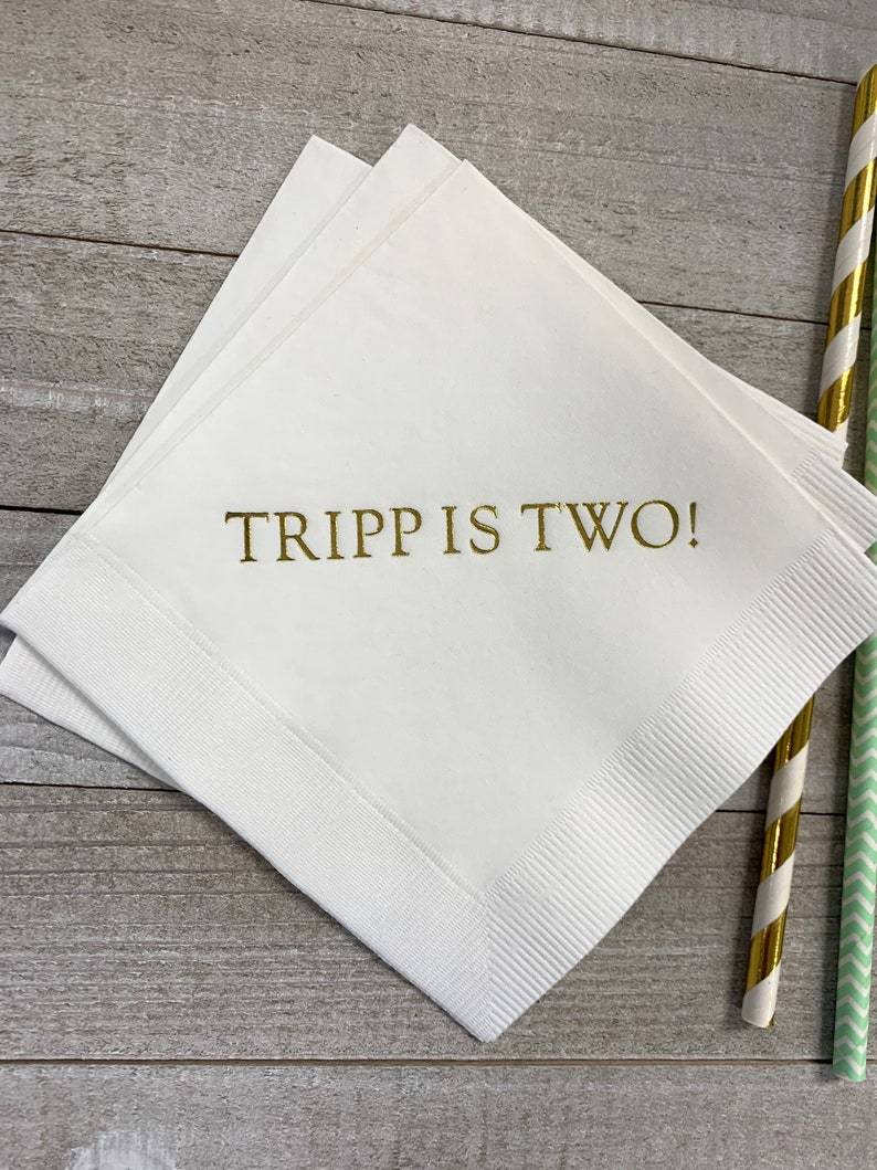 50 Personalized Napkins Personalized Napkins 1st First Birthday Personalized Cocktail Beverage Paper Party Monogram Custom Luncheon Avail!