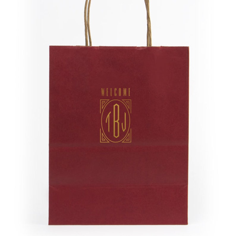 Wedding Welcome Bags Hotel Personalized Foil Imprinting Destination Wedding Guest Bags Paper Tote Bag Foil Stamped Quality Classy Bags