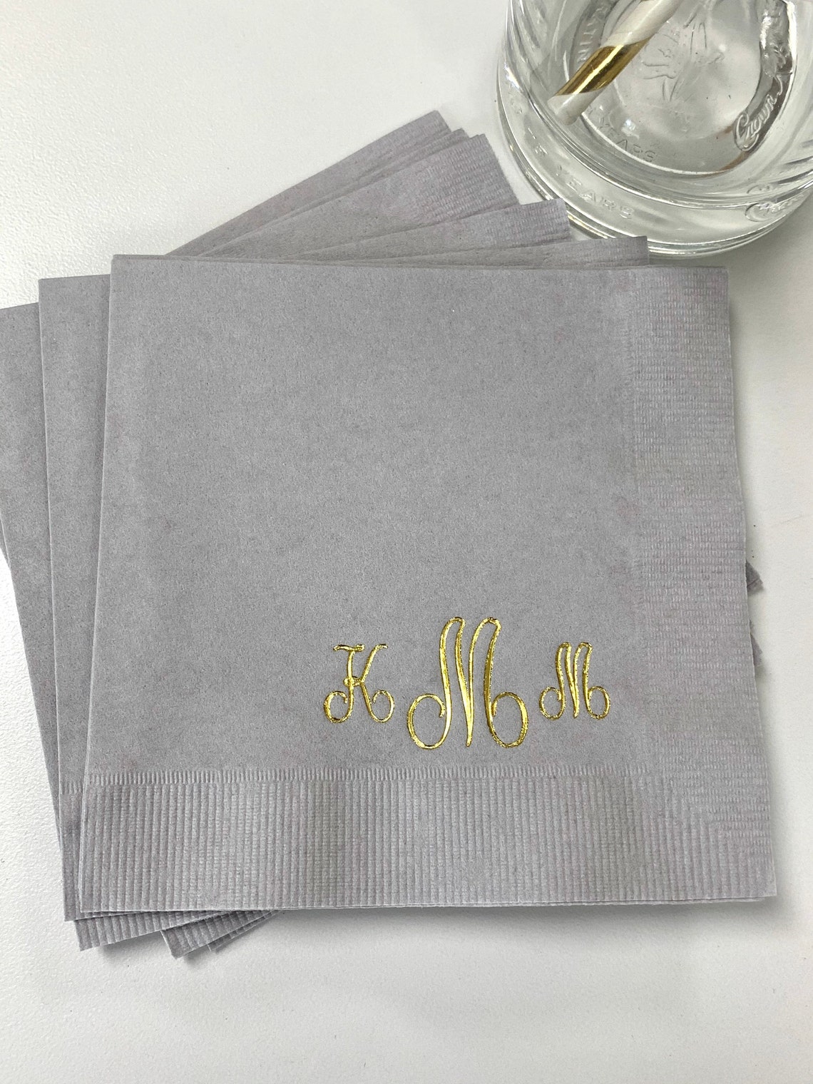 Personalized Napkins Initials Monogram Paper Custom Printed Etsy